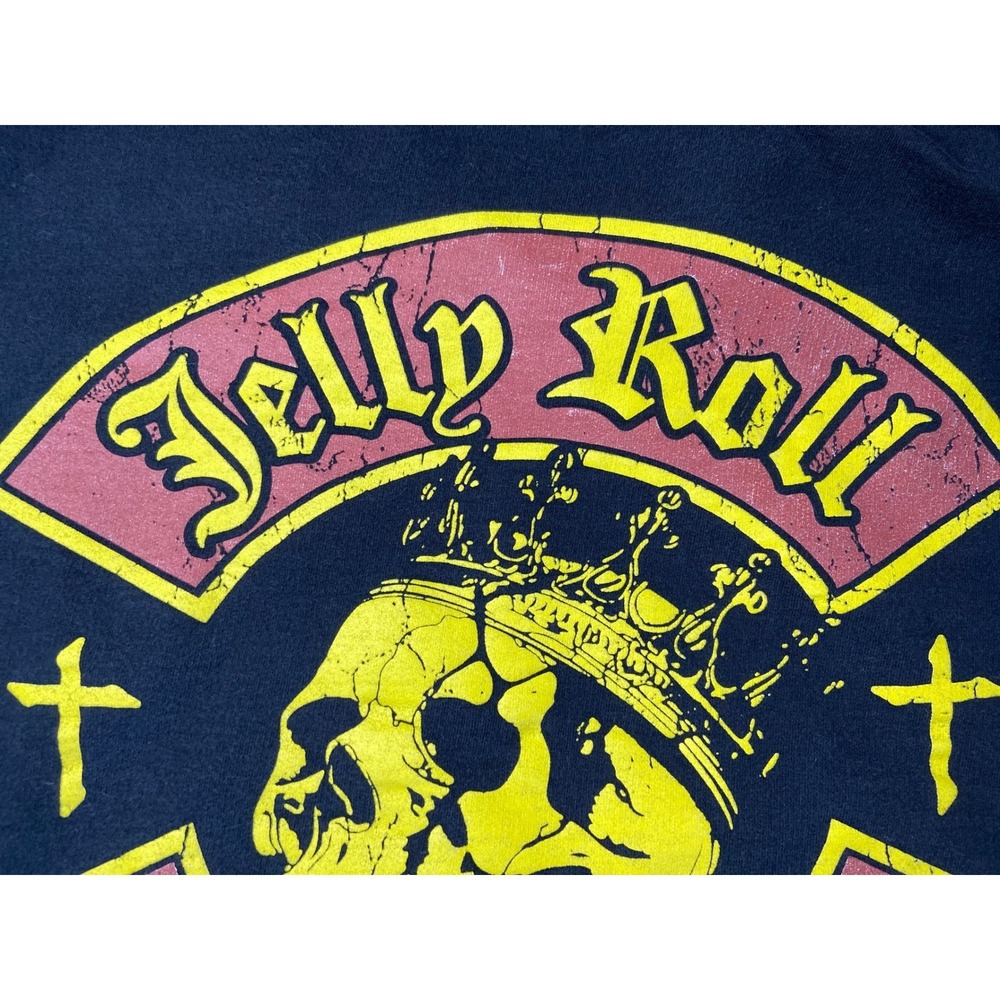 Jelly Roll Beautifully Broken Black Hoodie Skull Graphic Tour Sweatshirt Medium - Picture 13 of 15